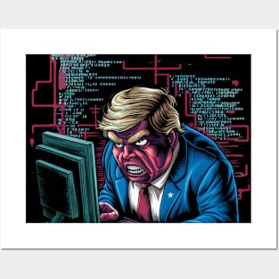 angry Trump try to coding the new USA Posters and Art